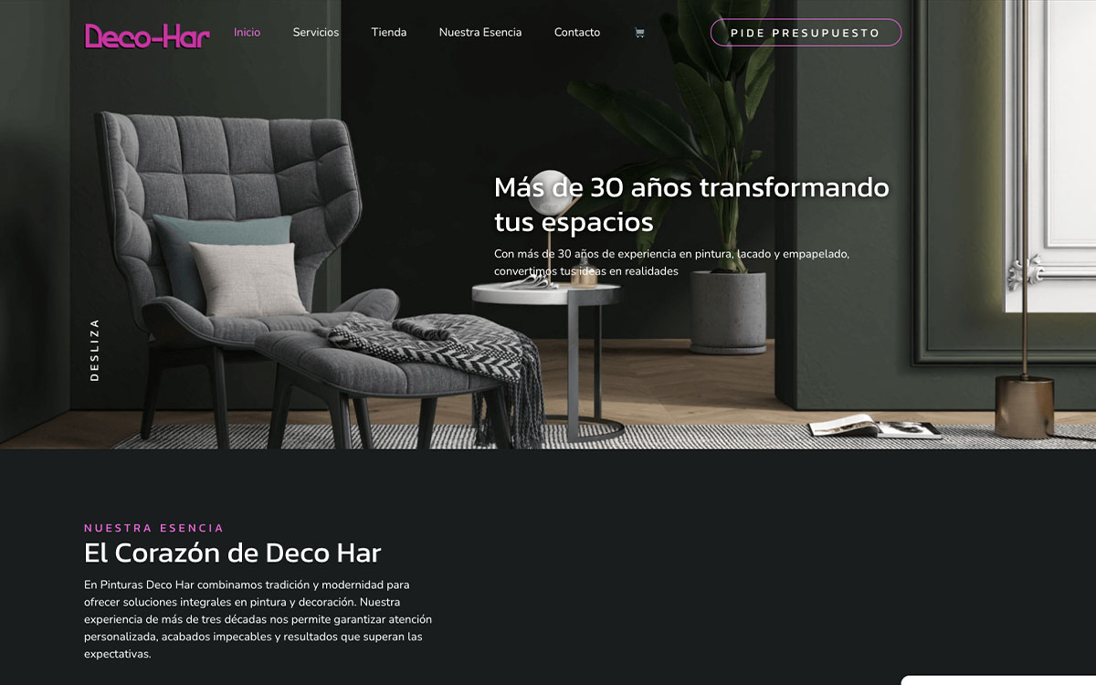 Diseño web e-commerce Deco Har - Pinturas y decoración en Barakaldo