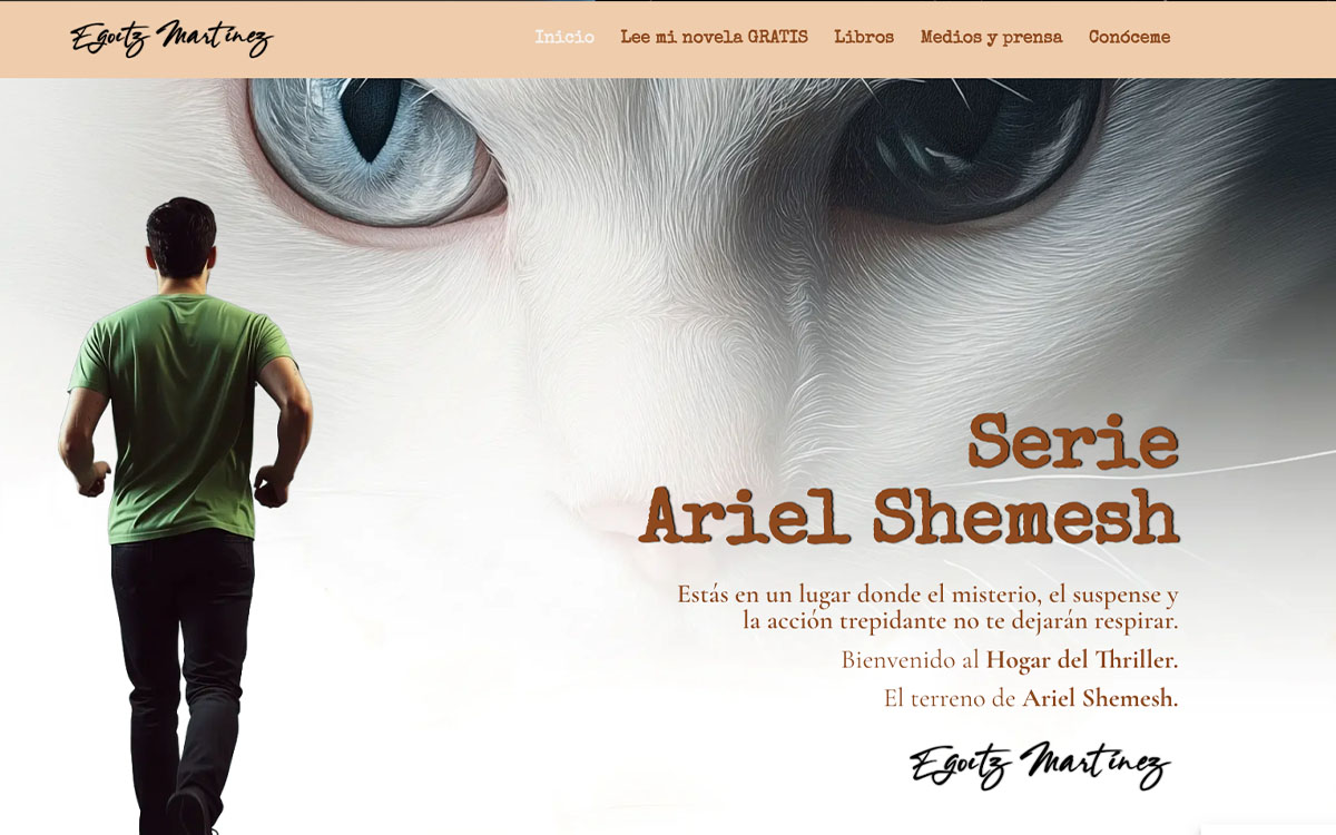 Web de autor Egoitz Martínez - Serie thriller Ariel Shemesh con +2.000 leads en 3 meses